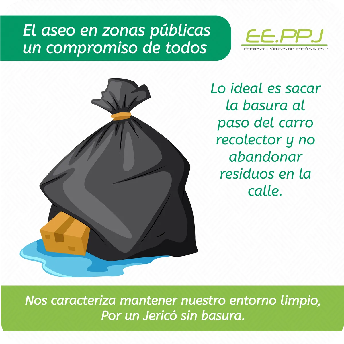 El aseo en zonas públicas un compromiso de todos