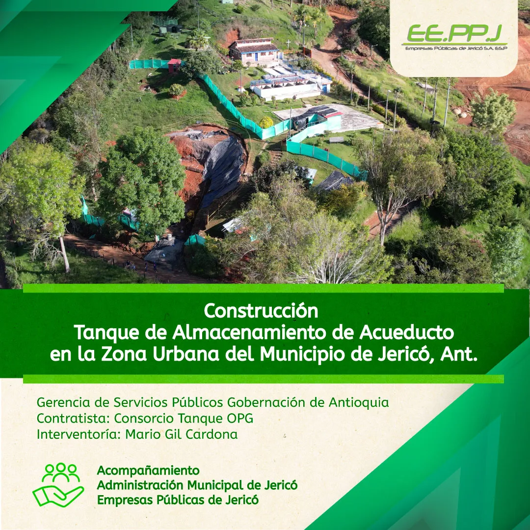 Construcción del Tanque de Almacenamiento del Acueducto Municipal de Jericó, Antioquia.