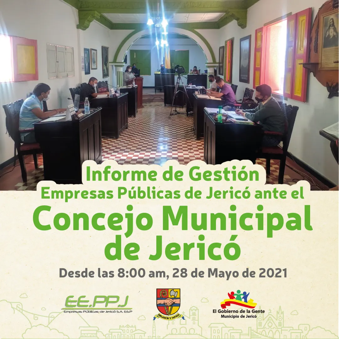 Informe de Gestión Empresas Públicas de Jericó ante el Concejo Municipal de Jericó